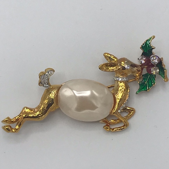 Kenneth Jay Lane Reindeer Pin - Picture 3 of 7